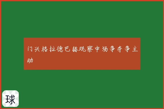 门兴格拉德巴赫观察中场争夺争主动